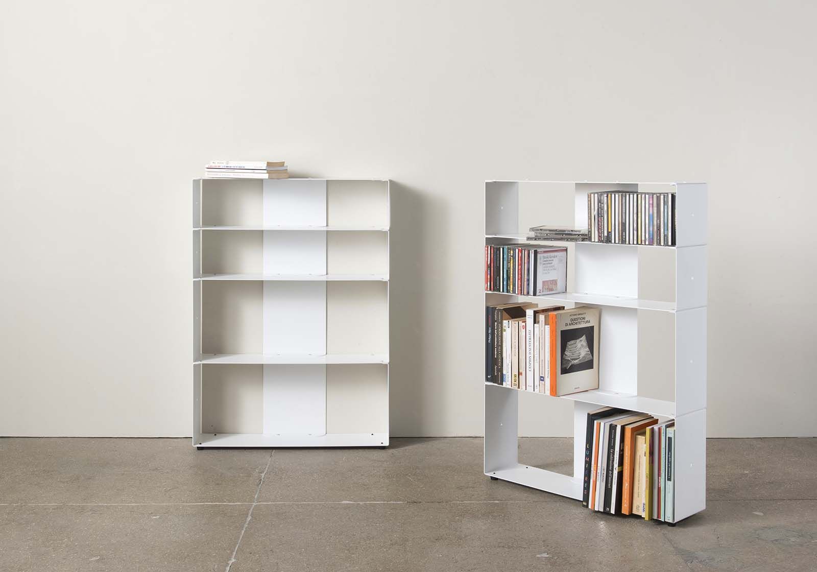 Librerias muebles 60 cm para libros, Cds - metal blanco - 4 niveles